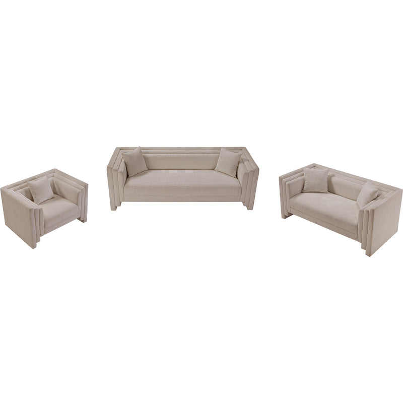 Meridian Everett Beige Chenille Fabric Chair IMAGE 9