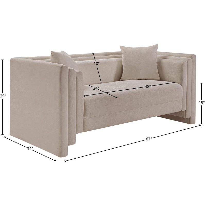 Meridian Everett Beige Chenille Fabric Loveseat IMAGE 12