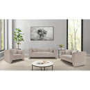 Meridian Everett Beige Chenille Fabric Loveseat IMAGE 14