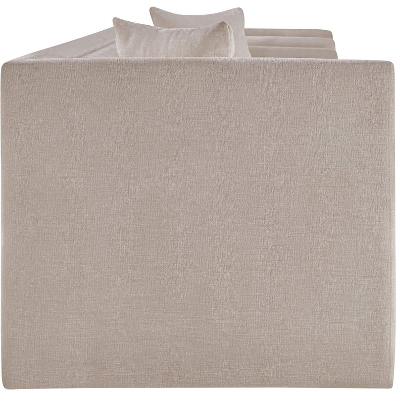 Meridian Everett Beige Chenille Fabric Sofa IMAGE 4