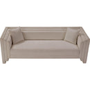 Meridian Everett Beige Chenille Fabric Sofa IMAGE 6