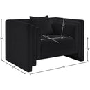 Meridian Everett Black Chenille Fabric Chair IMAGE 11