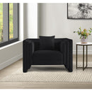 Meridian Everett Black Chenille Fabric Chair IMAGE 2