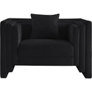 Meridian Everett Black Chenille Fabric Chair IMAGE 3