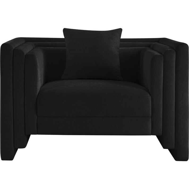 Meridian Everett Black Chenille Fabric Chair IMAGE 3