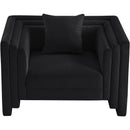 Meridian Everett Black Chenille Fabric Chair IMAGE 6