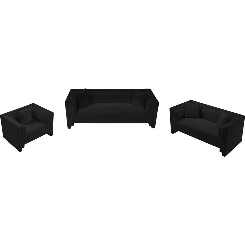 Meridian Everett Black Chenille Fabric Chair IMAGE 9