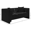 Meridian Everett Black Chenille Fabric Loveseat IMAGE 12
