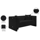 Meridian Everett Black Chenille Fabric Loveseat IMAGE 13