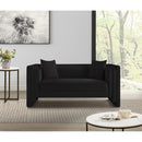 Meridian Everett Black Chenille Fabric Loveseat IMAGE 2