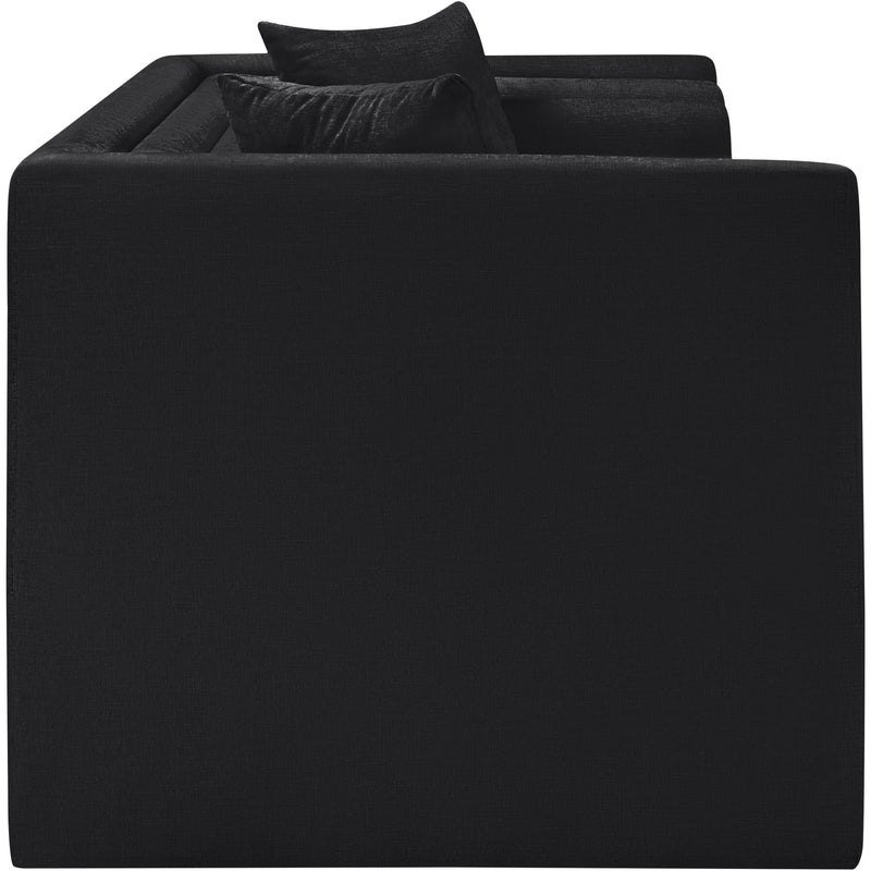Meridian Everett Black Chenille Fabric Loveseat IMAGE 4