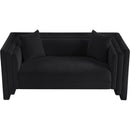 Meridian Everett Black Chenille Fabric Loveseat IMAGE 6