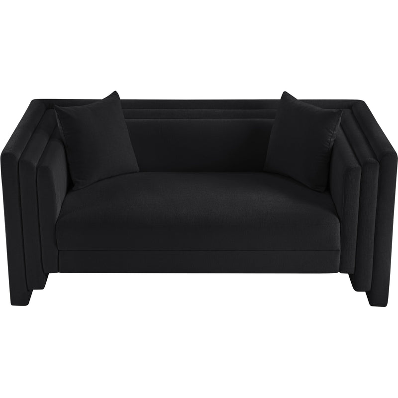 Meridian Everett Black Chenille Fabric Loveseat IMAGE 6