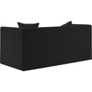 Meridian Everett Black Chenille Fabric Loveseat IMAGE 7
