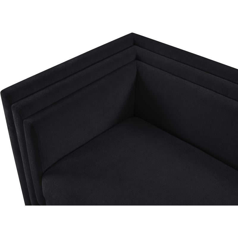 Meridian Everett Black Chenille Fabric Loveseat IMAGE 8
