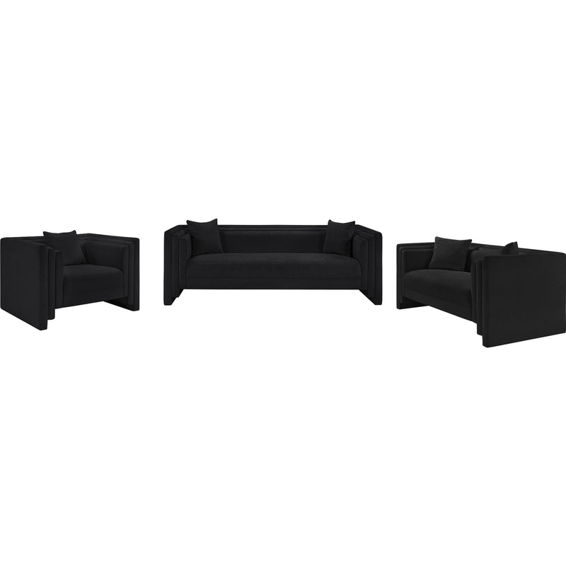 Meridian Everett Black Chenille Fabric Sofa IMAGE 10