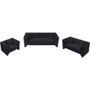  Meridian Everett 88.5" Black Chenille Fabric Upholstered Sofa IMAGE 16