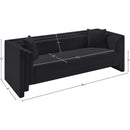  Meridian Everett 88.5" Black Chenille Fabric Upholstered Sofa IMAGE 18