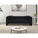 Meridian Everett Black Chenille Fabric Sofa IMAGE 2