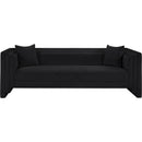Meridian Everett Black Chenille Fabric Sofa IMAGE 3