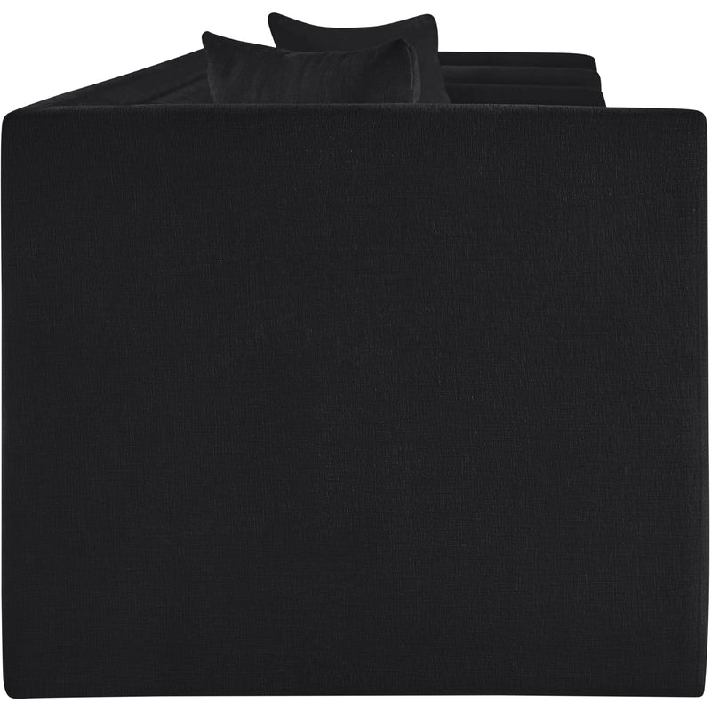 Meridian Everett Black Chenille Fabric Sofa IMAGE 4