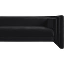Meridian Everett Black Chenille Fabric Sofa IMAGE 9