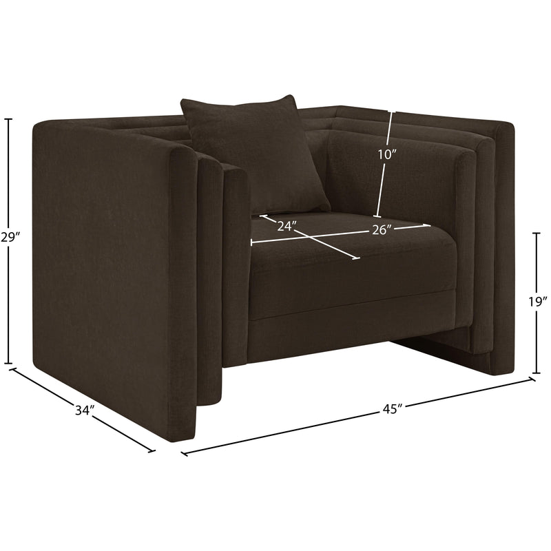 Meridian Everett Brown Chenille Fabric Chair IMAGE 11