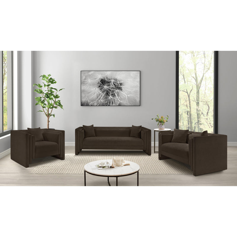 Meridian Everett Brown Chenille Fabric Chair IMAGE 13