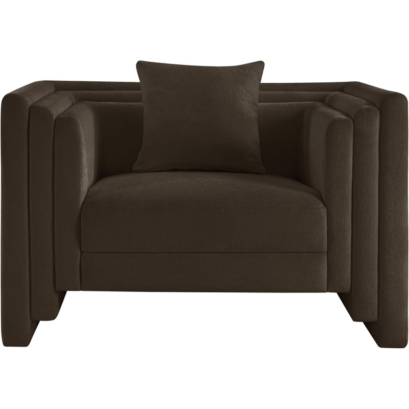 Meridian Everett Brown Chenille Fabric Chair IMAGE 3