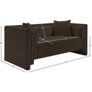 Meridian Everett Brown Chenille Fabric Loveseat IMAGE 12