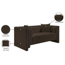 Meridian Everett Brown Chenille Fabric Loveseat IMAGE 13