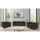 Meridian Everett Brown Chenille Fabric Loveseat IMAGE 14