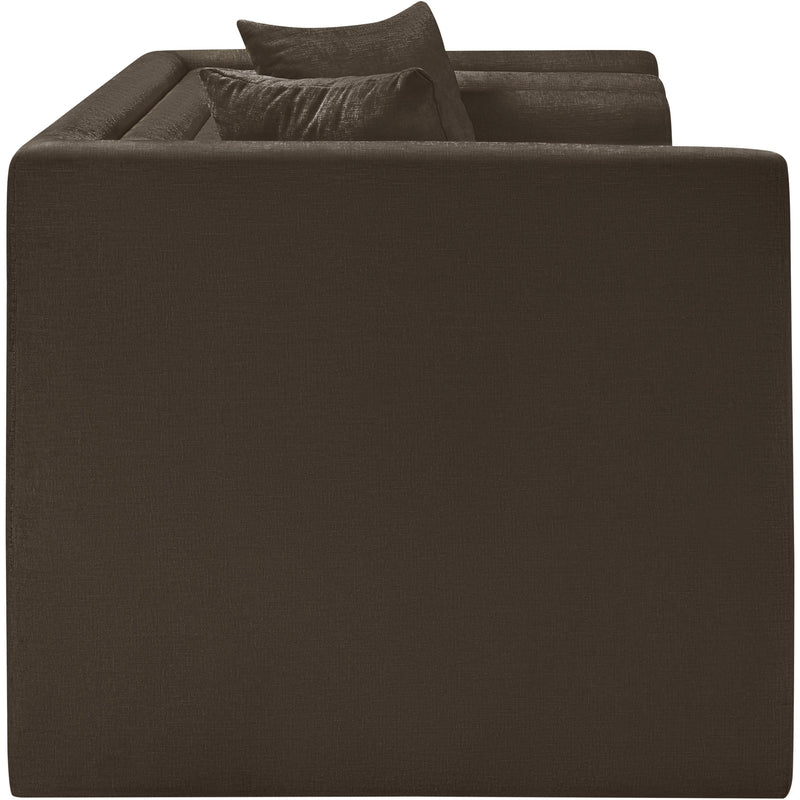Meridian Everett Brown Chenille Fabric Loveseat IMAGE 4