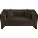 Meridian Everett Brown Chenille Fabric Loveseat IMAGE 6