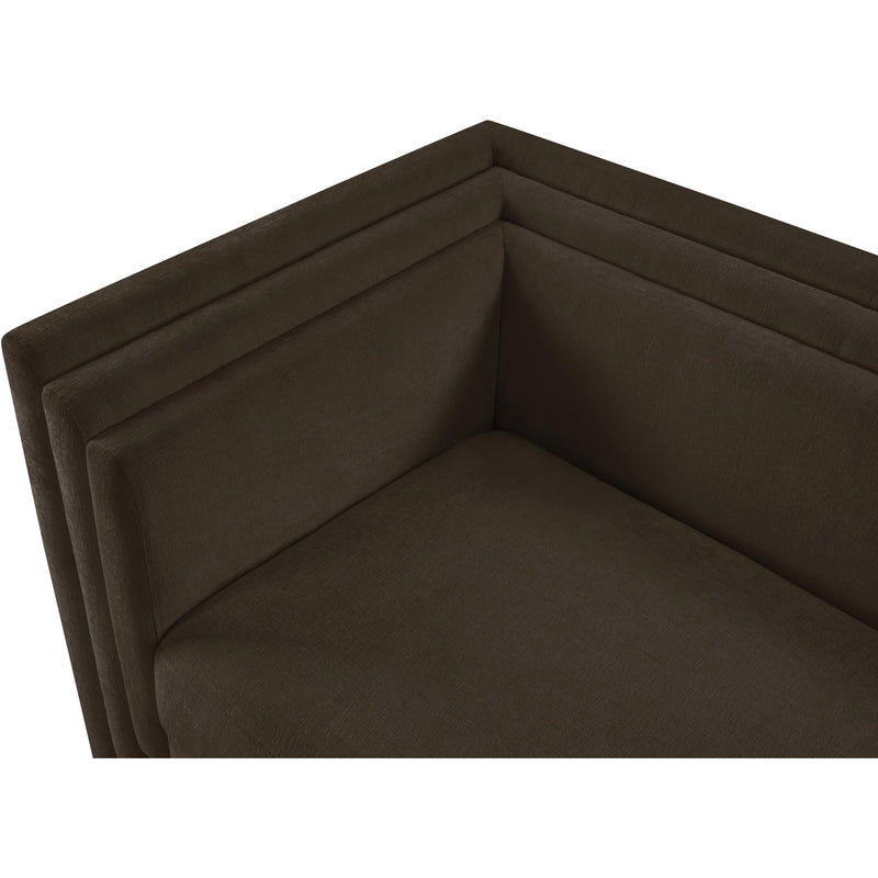 Meridian Everett Brown Chenille Fabric Loveseat IMAGE 8