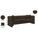 Meridian Everett Brown Chenille Fabric Sofa IMAGE 14