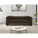 Meridian Everett Brown Chenille Fabric Sofa IMAGE 2