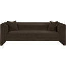 Meridian Everett Brown Chenille Fabric Sofa IMAGE 3