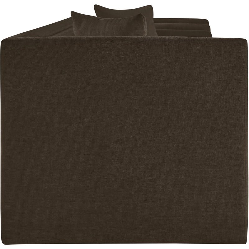 Meridian Everett Brown Chenille Fabric Sofa IMAGE 4