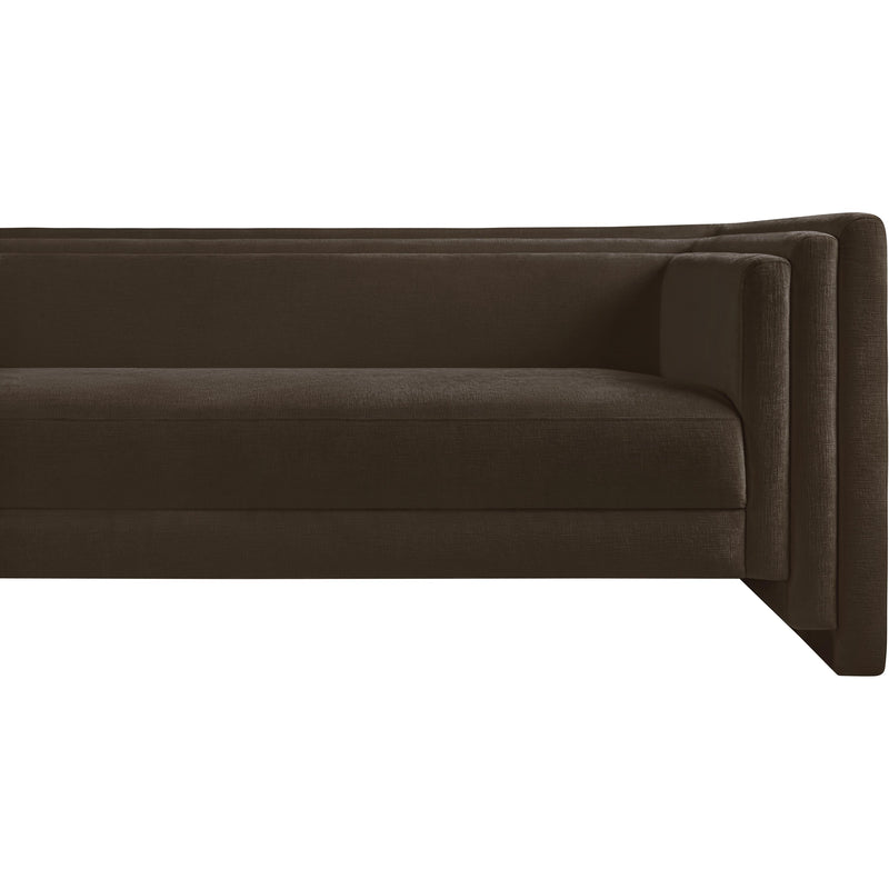 Meridian Everett Brown Chenille Fabric Sofa IMAGE 9