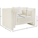 Meridian Everett Cream Chenille Fabric Chair IMAGE 11