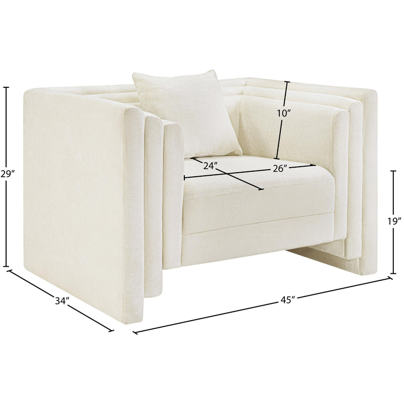 Meridian Everett Cream Chenille Fabric Chair IMAGE 11