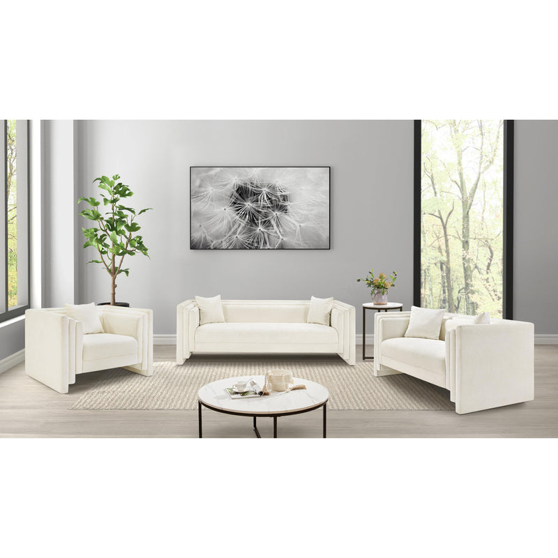 Meridian Everett Cream Chenille Fabric Chair IMAGE 13