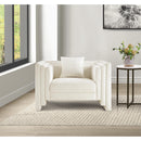 Meridian Everett Cream Chenille Fabric Chair IMAGE 2