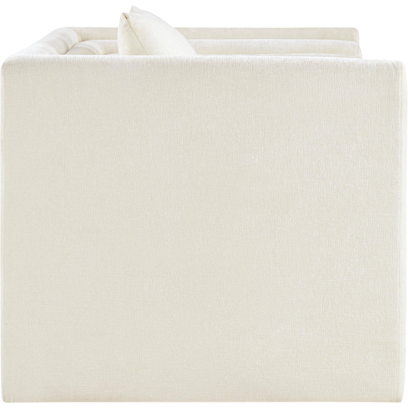 Meridian Everett Cream Chenille Fabric Chair IMAGE 4