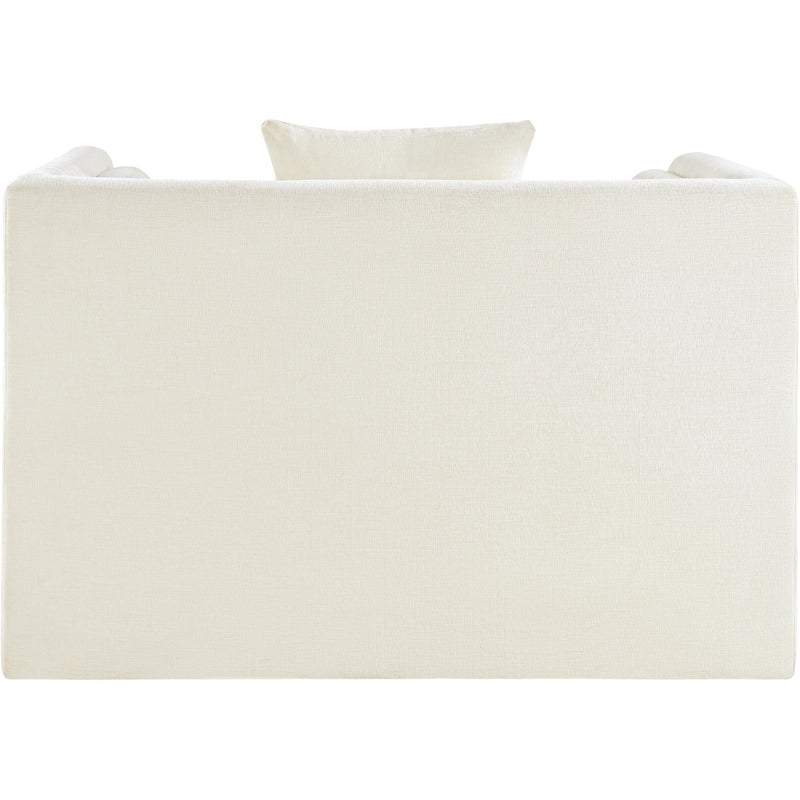 Meridian Everett Cream Chenille Fabric Chair IMAGE 5