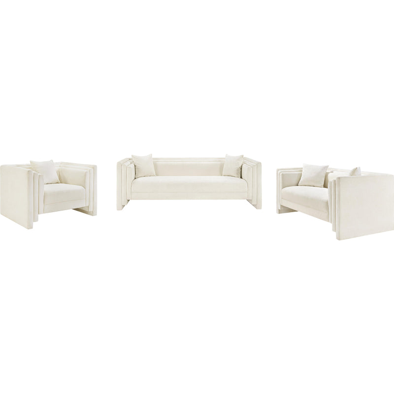 Meridian Everett Cream Chenille Fabric Chair IMAGE 8