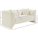 Meridian Everett Cream Chenille Fabric Loveseat IMAGE 12