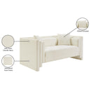 Meridian Everett Cream Chenille Fabric Loveseat IMAGE 13