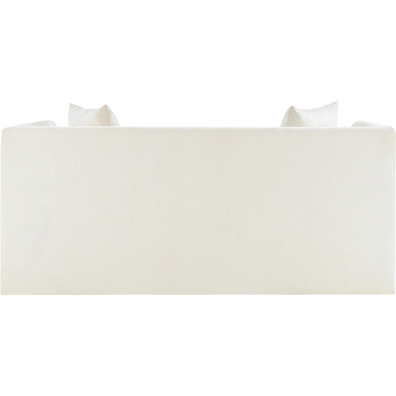 Meridian Everett Cream Chenille Fabric Loveseat IMAGE 5